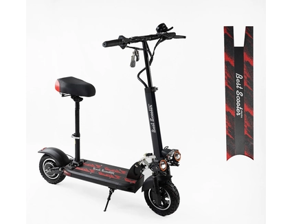 Електросамокат Best Scooter BS-90711 двигун 800W, акумулятор літієвий 48V 15Ah, з сидінням, чорно-червоний