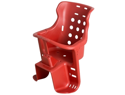 Крісло дитяче пластик, на зад. багажник, червоне + к-т