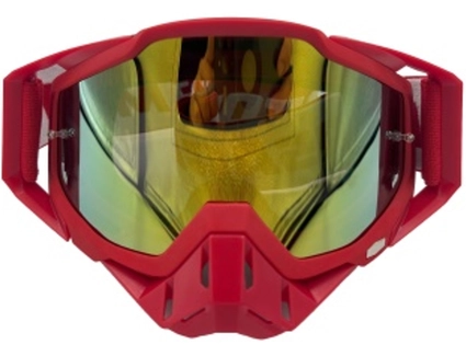 Мото окуляри Кросс-ендуро "MO-9" червоні із дзеркальною лінзою