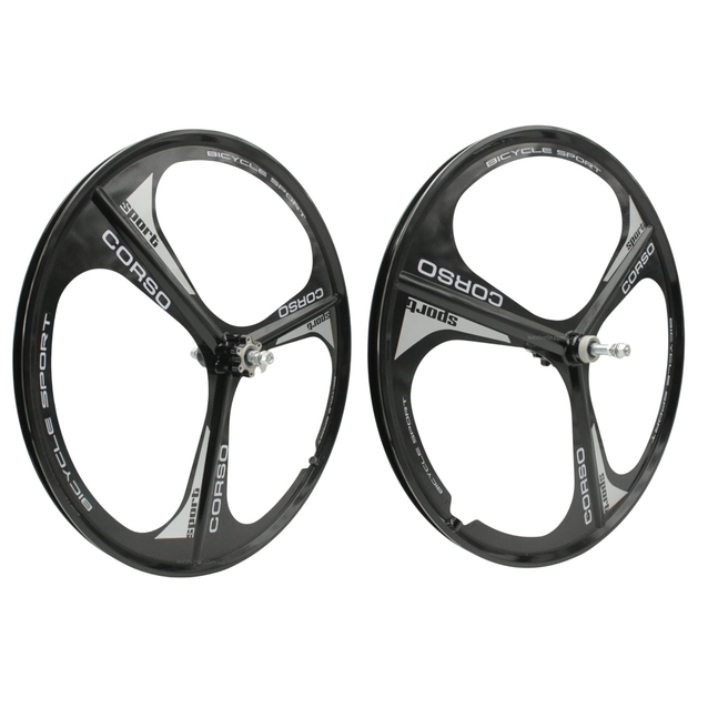 Колеса 26 перед+зад, обода ЛИТІ чорні Corso, втулка на промах, диск 6 болтів фото westvelo.com