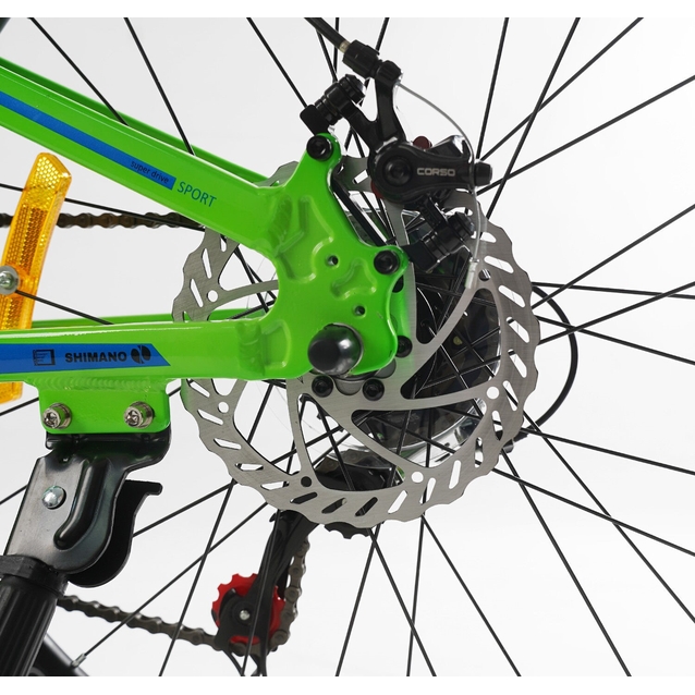 Велосипед 24 AL Corso «KORD» KD-41070 алюміній 11", (к-т SHIMANO) салатово-синій фото westvelo.com