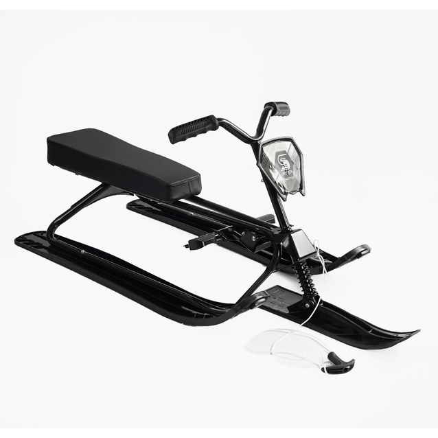 Санки з кермом (снігокат) Skyper сталевий, чорний фото westvelo.com