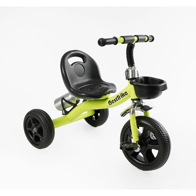 Дитячий велосипед 3-х колісний EVA (піна) Best Trike колеса 10-8, BS-11823 салатовий, сталева рама, кошик, бутилочка фото westvelo.com
