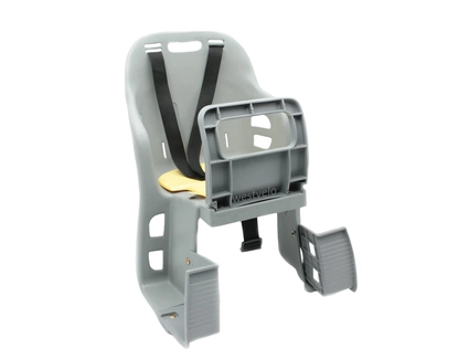 Крісло дитяче, пластик, на зад. багажник, "JLD" з м'ягкою підкладкою, сіре