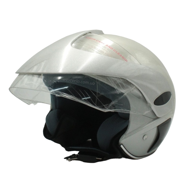 Мото шолом, відкритий (S) №208 сірий, з дашком фото westvelo.com