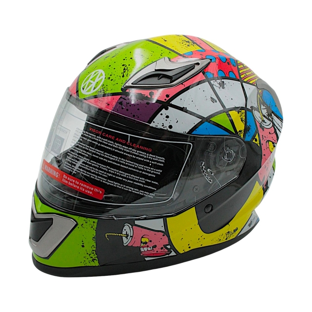 Мото шолом, закритий (L 59-60) VLAND M62 інтеграл, мультиколір фото westvelo.com