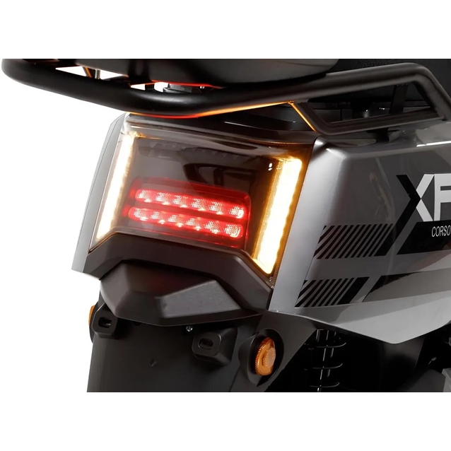 Електроскутер Corso «FLEX» FL-239072 двигун 1500W, акумулятор графеновий 72V 35Ah, чорно-червоний, колеса 10" + 1 ящик. акум фото westvelo.com