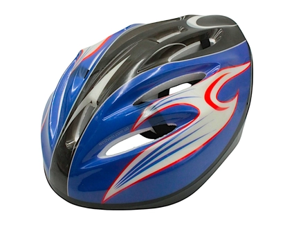 Вело шолом "TK Sport" 981 чорно-синій "Полум'я"