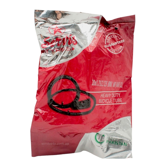 Камера 20 короткий ніпель AV 32mm SERVIS (1.75-2.125) Пакистан фото westvelo.com