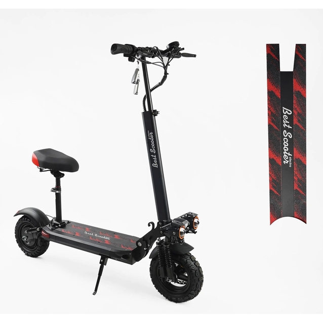 Електросамокат Best Scooter BS-80632 двигун 1200W, акумулятор літієвий 48V18Ah, з сидінням, чорно-червоний фото westvelo.com