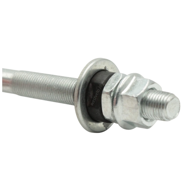 Вісь задньої втулки мтв нікель з чорними конусами L-174 mm фото westvelo.com