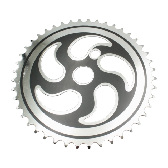 Зірка шатунів передня BMX-2 чорно-сіра, на 44Т фото westvelo.com