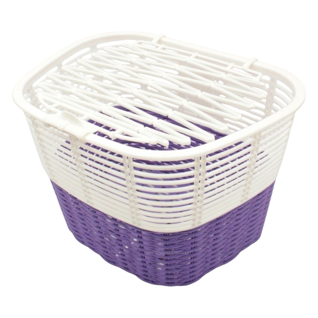 Кошик пластмасовий сітка, фіолетово-білий з кришкою фото westvelo.com