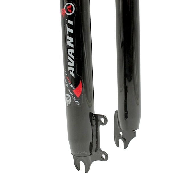 Вилка 28 аморт. різьб. Ø25.4mm V-brake + disk, L-210mm р.з L-100mm AVANTI чорна фото westvelo.com