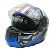 Мото шолом, трансформер (М 57-58) BLD-159 чорно-синій глянець з відкидними окулярами фото westvelo.com
