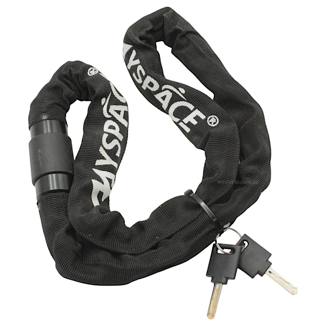Замок на ключ ланц, MYSPACE (605) Ø6mm L-1000mm в чохлі фото westvelo.com