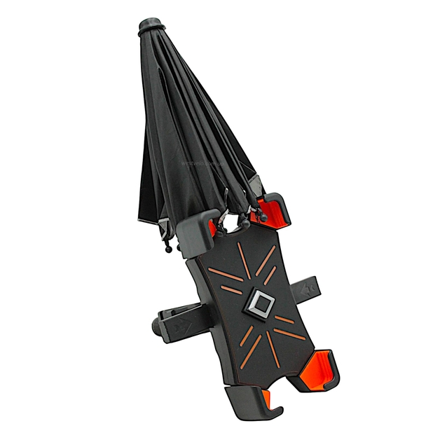 Тримач для телефону пластик, (водонепроникна парасолька 174‑89mm) чорний фото westvelo.com