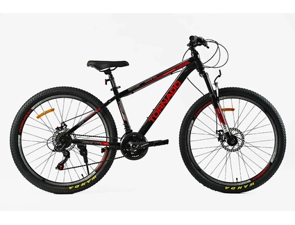 Велосипед 27.5 ST Corso «TORNADO» TR-27639 сталь 15,5", (к-т SHIMANO) чорно-червоний