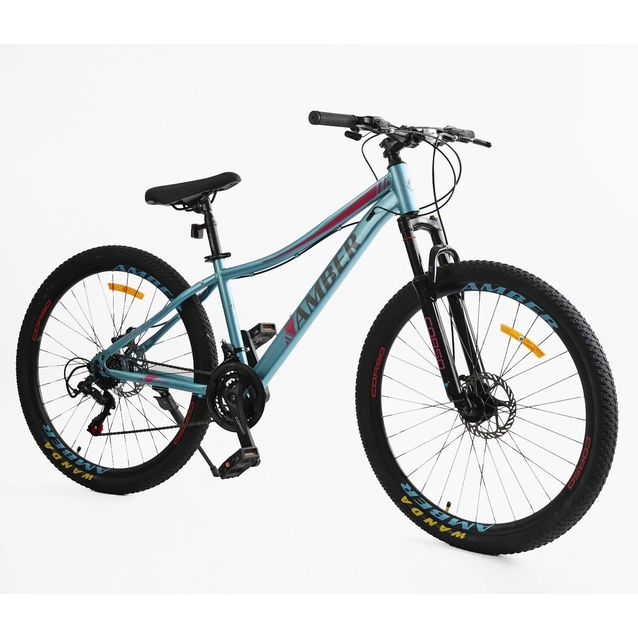 Велосипед 27.5 ST Corso «AMBER» MB-54811 сталь 15", (к-т SHIMANO) синьо-рожевий фото westvelo.com