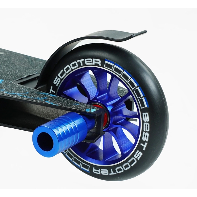Самокат трюковий Best Scooter «ROBOT-1» 54528 чорно-синій, HIC-система, пеги, AL диск та дека, колеса PU Ø110mm, ширина керма - 52 см, висота - 83 см фото westvelo.com