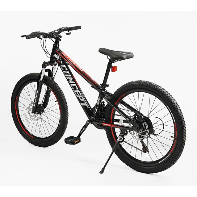 Велосипед 24 AL Corso «CONCEPT» CP-24266 алюміній 11", (к-т SHIMANO) чорно-червоний фото westvelo.com