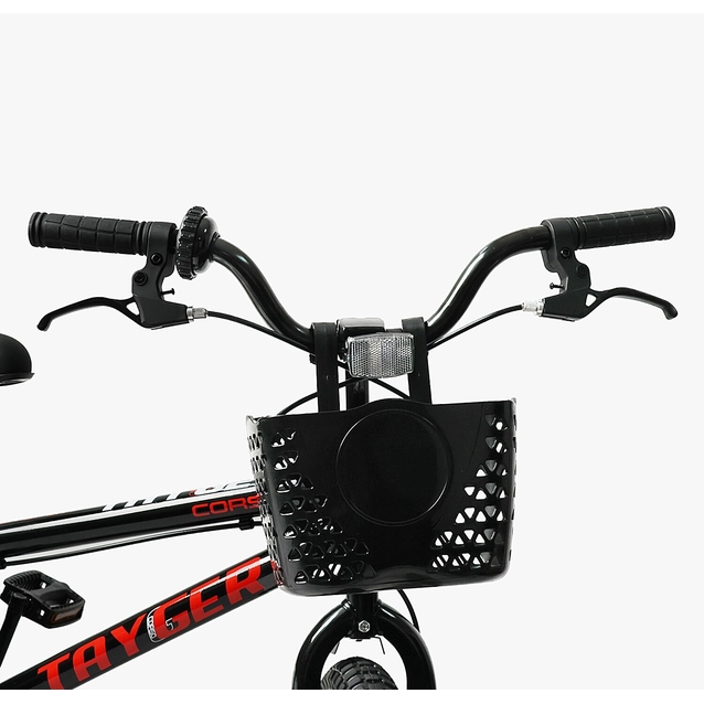 Дитячий велосипед 16 AL Corso «TAYGER»  TG-15044 алюмінієва рама, дискові гальма, чорно-червоний фото westvelo.com