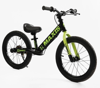 Велобіг 16 Corso надувні колеса, сталева рама «MAXIS» MX-71065 чорно-салатовий