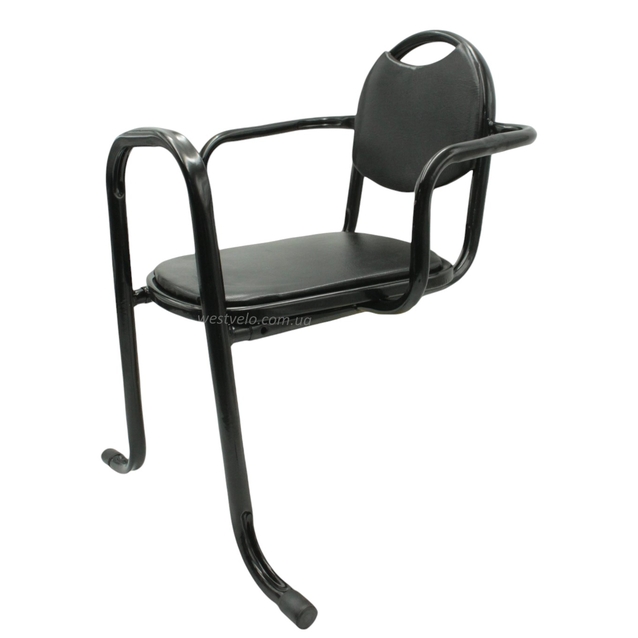Крісло дитяче метал. на зад. багажник, чорне з м'ягким сидінням (не відкидне) фото westvelo.com