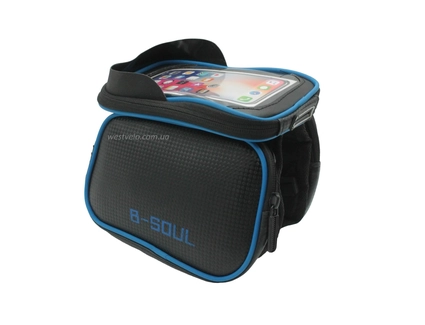 Сумка на раму B-SOUL 2x-стороння + місце для телефону, синя