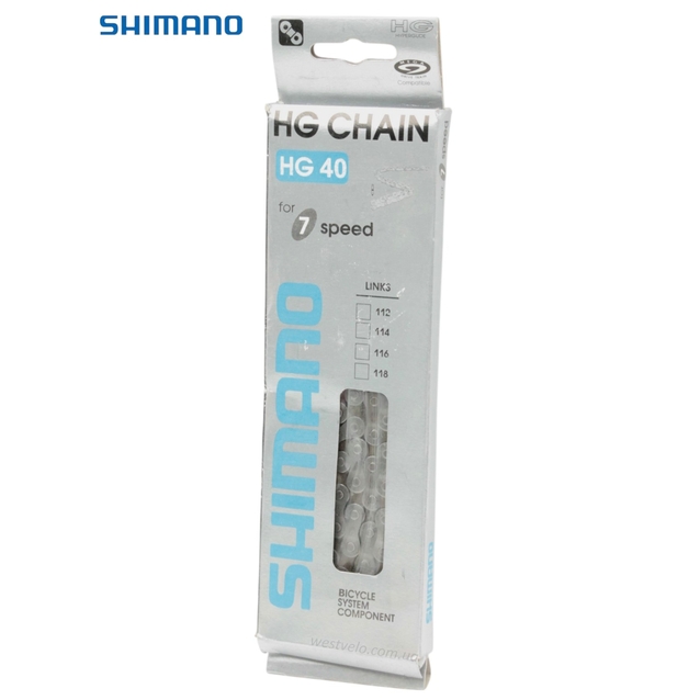 Ланцюг спорт 7 передач SHIMANO HG-40 116 ланок Б/З фото westvelo.com