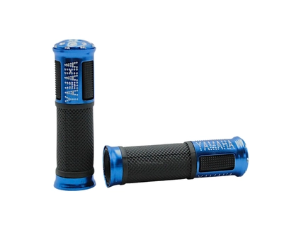 Мото гріпси GJCT (Yamaha) з відбійником, синій, Гума / Алюміній