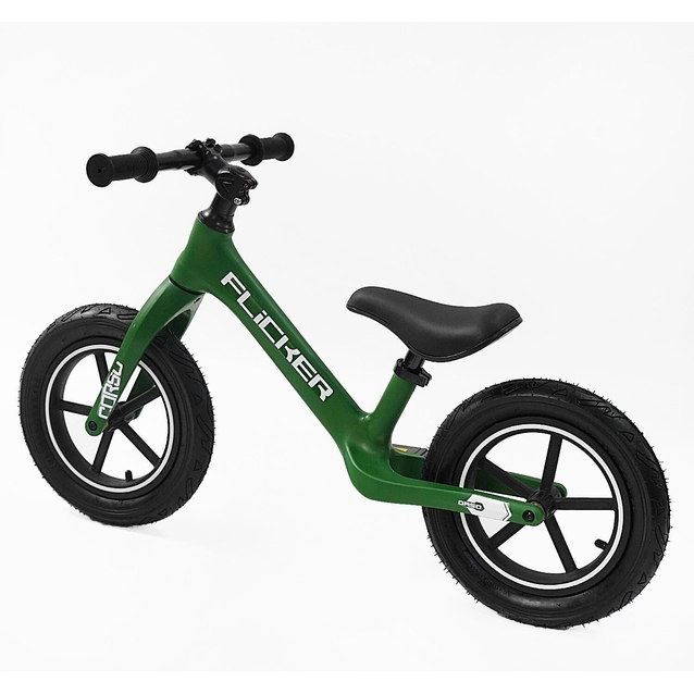Велобіг 12 Corso надувні колеса, нейлонова рама «FLICKER»  FL-0228-76 зелений фото westvelo.com
