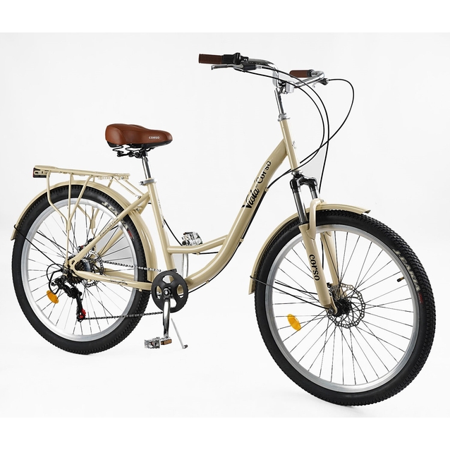 Міський велосипед 26 ST Corso «VIOLA» VL-26704 сталь 17", (к-т SHIMANO) бежевий фото westvelo.com