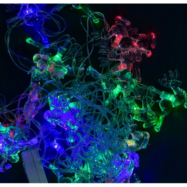 Гірлянда світлодіодна 5 м, 28 лампочок, «Олені» мультиколор, від мережі 220V (С 31297) фото westvelo.com