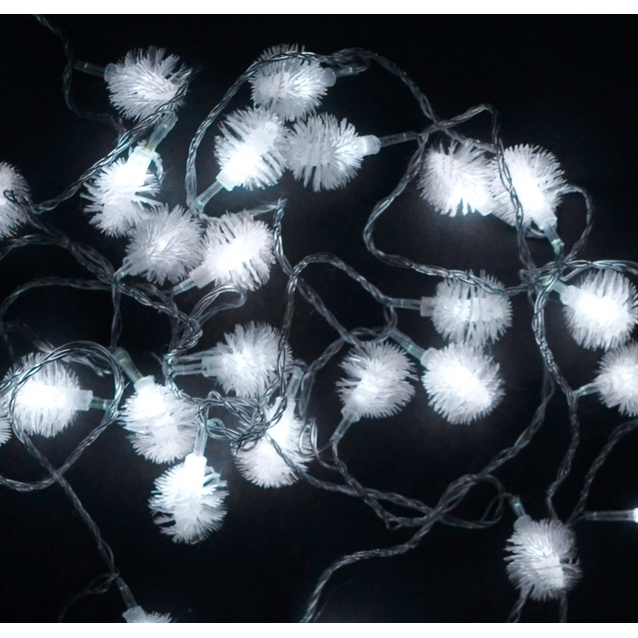 Гірлянда 4.9 м, 28 лампочок, «Об'ємна сніжинка» , біла, від мережі 220V (C 23452-013) фото westvelo.com