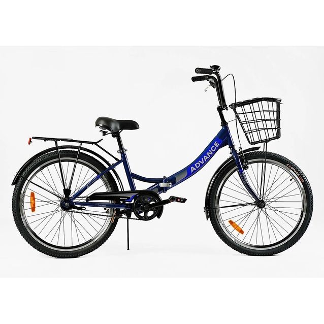 Міський велосипед 24 ST Corso «ADVANCE» AD-24003 (складна рама) сталь 14", синій (+к/к/б) фото westvelo.com