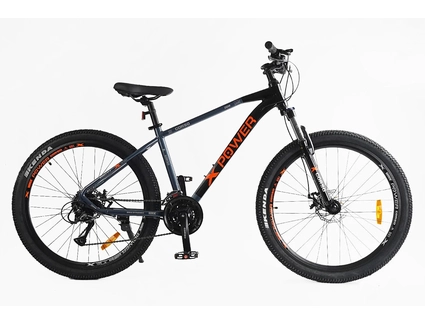 Велосипед 27.5 AL Corso «X-POWER» PW-30160 алюміній 17", (к-т SHIMANO) чорно-помаранчевий
