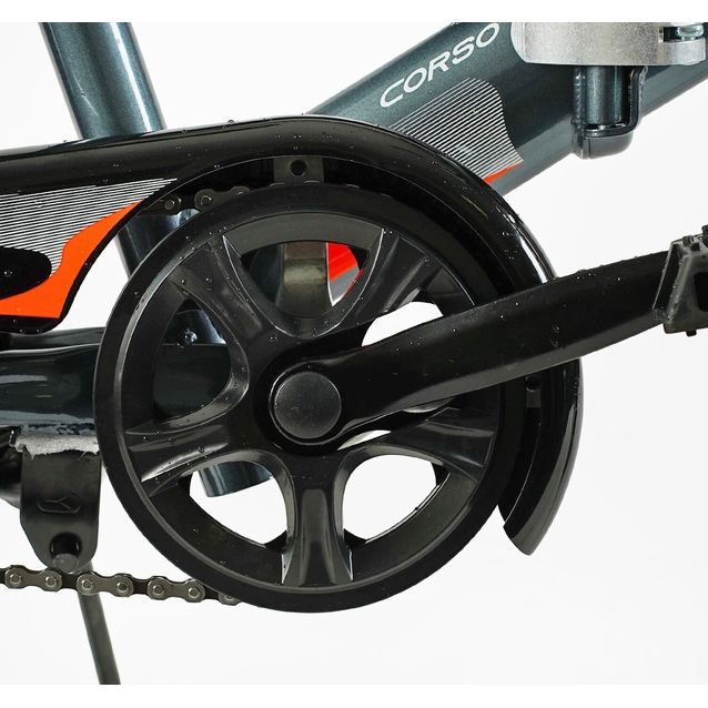 Міський велосипед 24 ST Corso «ADVANCE» AD-24715 (складна рама) сталь 14", сіро-помаранчевий(+к/к/б) фото westvelo.com