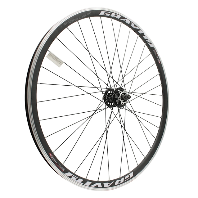 Колесо 28-29 перед, обід 2-ний чорний, втулка ST. SHUNFENG, диск 6 болтів, чорна спиця фото westvelo.com