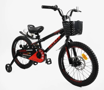 Дитячий велосипед 18 AL Corso «TAYGER» TG-78512 алюмінієва рама, дискові гальма, чорно-червоний
