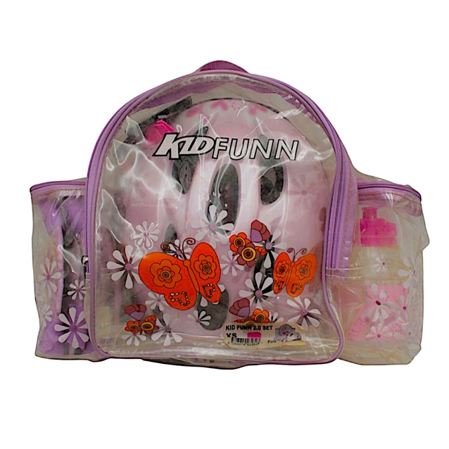 Комплект Longus FUNN 2.0 шолом+захист+фляга+рюкзак, рожевий фото westvelo.com