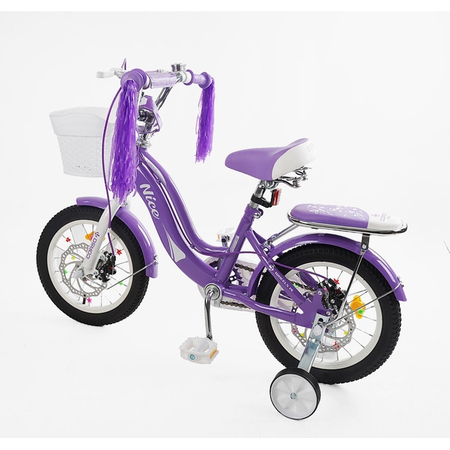 Дитячий велосипед 14 ST Corso «NICE» NC-14021 дискові гальма, фіолетовий фото westvelo.com