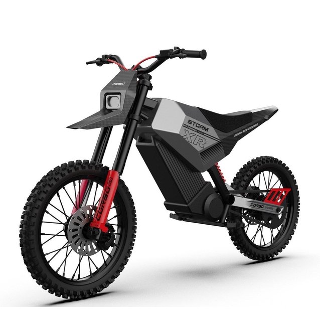 Електродіртбайк Corso «STORM» E-2500 Neo XR-64050 двигун 2500W, акумулятор 60V 27Ah літієвий, чорно-червоний, колеса 19/17" фото westvelo.com