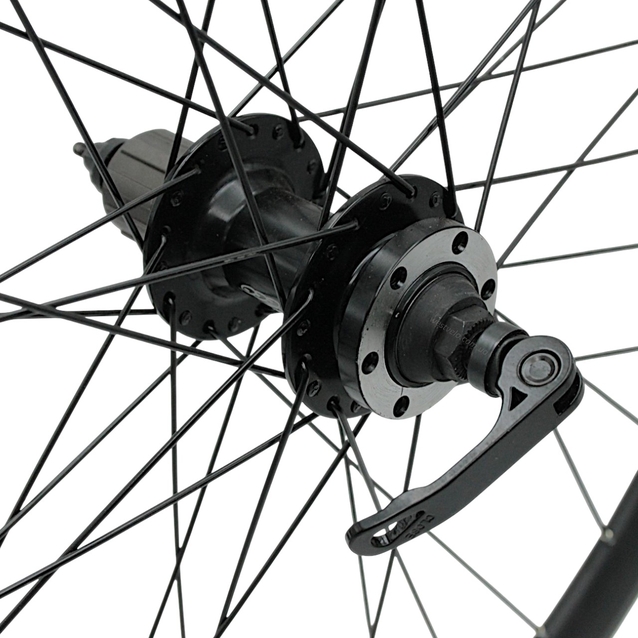 Колесо 27,5 зад, обід 2-ний чорний дисковий, втулка. AL. NECO на касету (8-10S), диск 6 бол, ексцентрик, чорна спиця (Gravity) фото westvelo.com