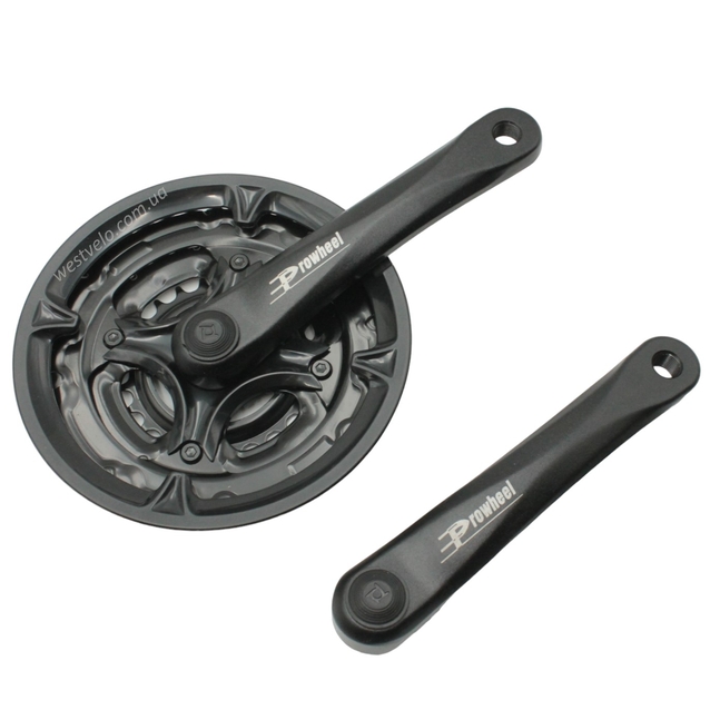 Система шатунів мтв мала PROWHEEL. AL чорна (24/34/42Т) L-175мм.