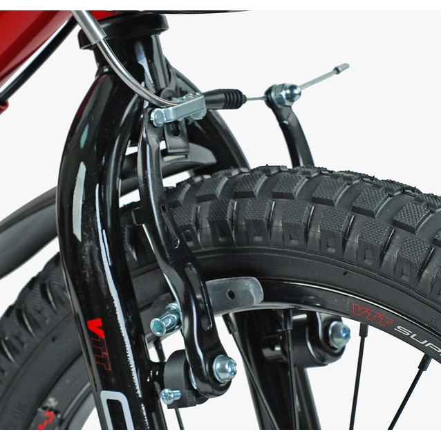 Дитячий велосипед 18 AL Corso «TAYGER» TG-43922 алюмінієва рама темно червоний, ручне гальмо, дод. колеса, дзвоник, бутилочка фото westvelo.com