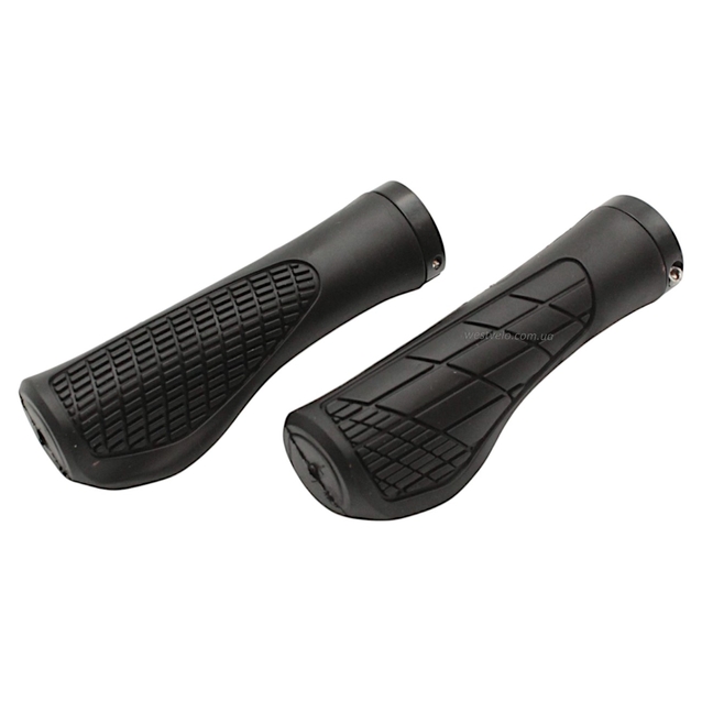 Гріпси ергономічні чорні з замком чорним RIDERACE (403) фото westvelo.com
