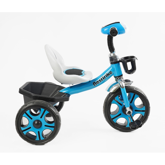 Дитячий велосипед 3-х колісний EVA (піна) Best Trike колеса 12-10, BS-24513 блакитний, сталева рама, фара з музикою та світлом, кошик фото westvelo.com