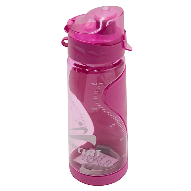 Фляга 500 ml пластмасова, SPORT, малинова фото westvelo.com