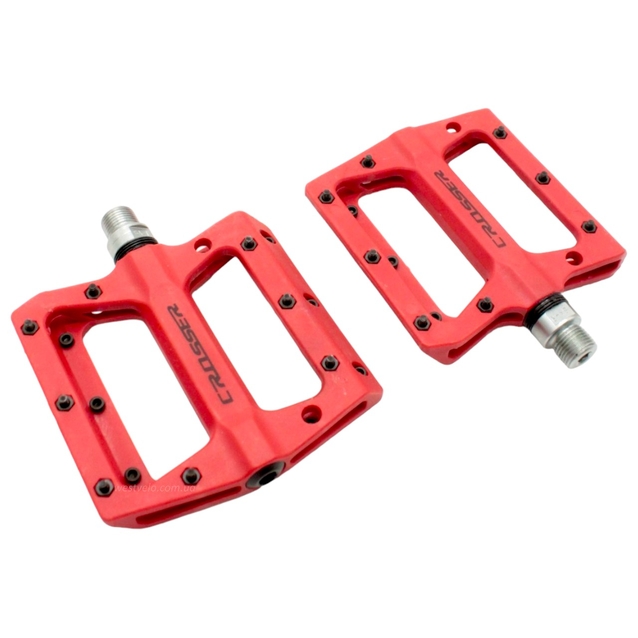 Педалі армопластик проми Crosser HF-633, червоні з змінними шипами фото westvelo.com